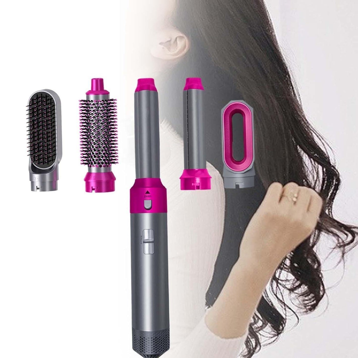 5-in-1 Ionic Hair Styler – Multifunctional Hot Air Brush & Automatic Curler