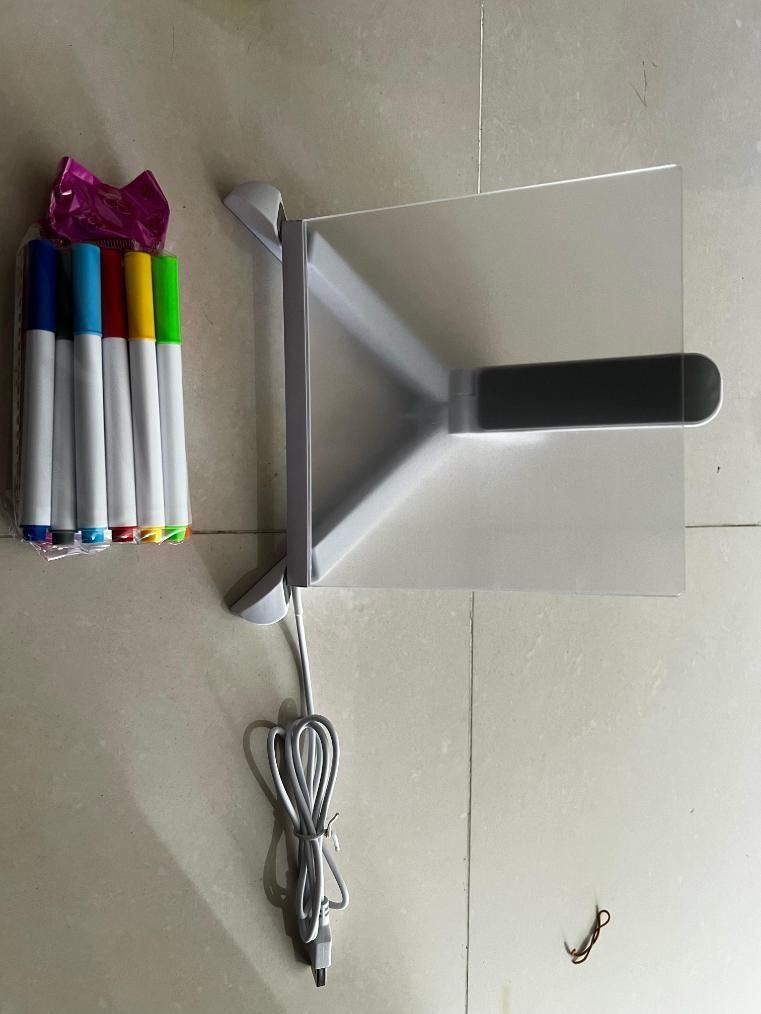 GlowBoard™ - LED Light Glass Writing Pad with 12 Pens