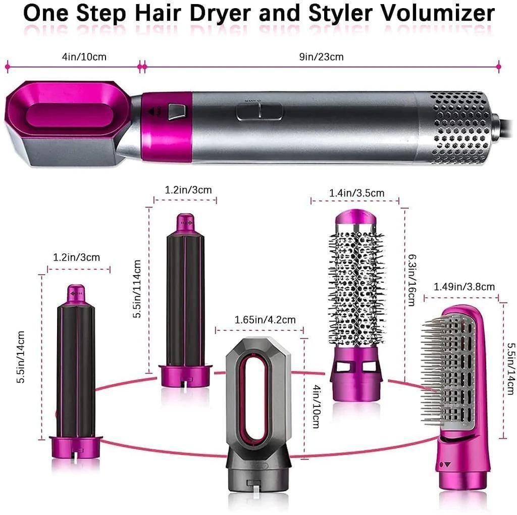 5-in-1 Ionic Hair Styler – Multifunctional Hot Air Brush & Automatic Curler