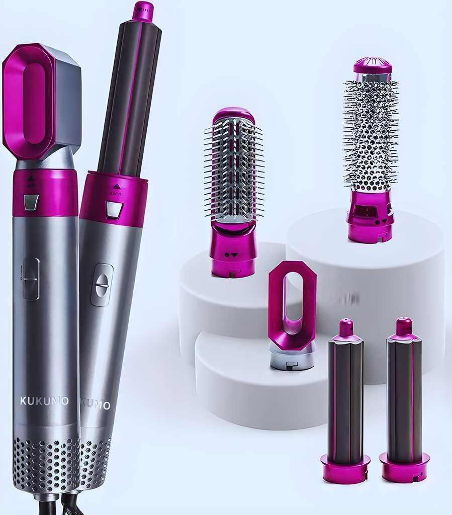5-in-1 Ionic Hair Styler – Multifunctional Hot Air Brush & Automatic Curler