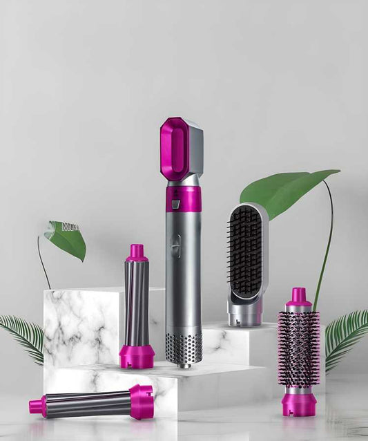 5-in-1 Ionic Hair Styler – Multifunctional Hot Air Brush & Automatic Curler