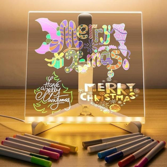 GlowBoard™ - LED Light Glass Writing Pad with 12 Pens